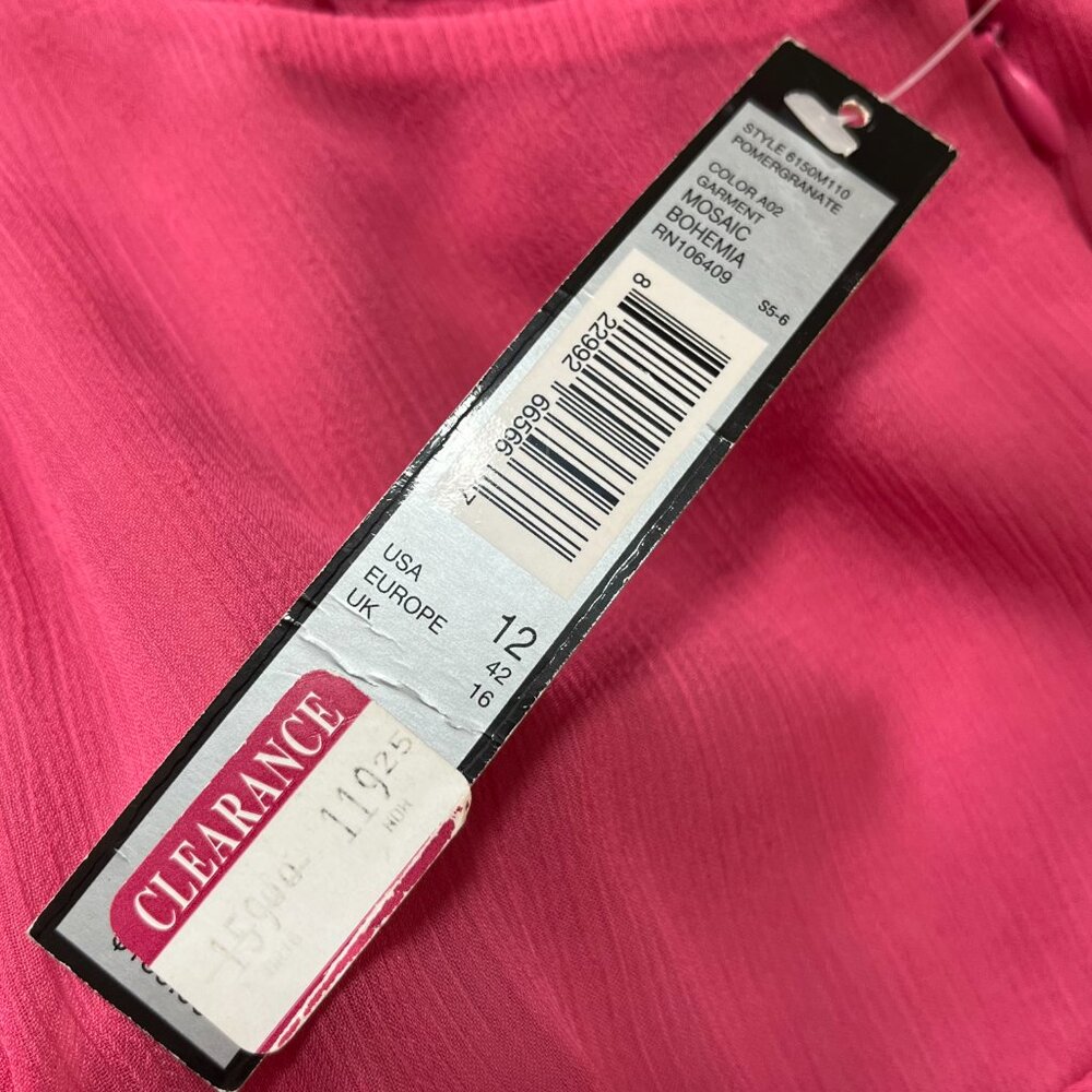 Tahari ASL Pink Empire Waist Pink Cocktail Dress Shiffon and Satin Size 12 NWT - Picture 11 of 11